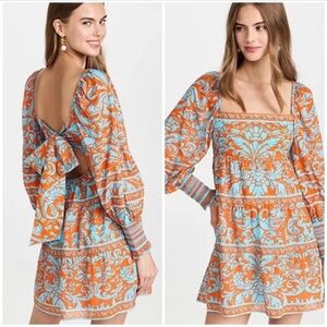 Alice + Olivia Dress Forever Yours Sienna Rowen Tiered Square Mini Silk Blend XL